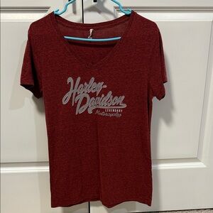Harley-Davidson Women's Burgundy V-Neck Tee